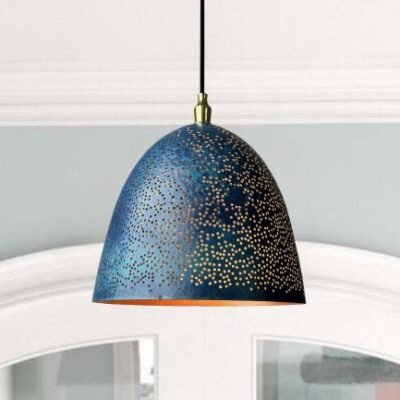 Midnight Blue Pierced Brass Pendant