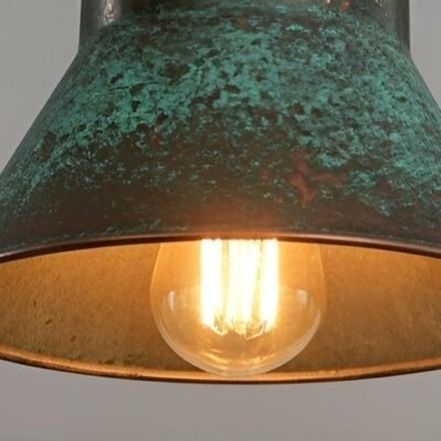 Rustic Patina Copper Light Fixture