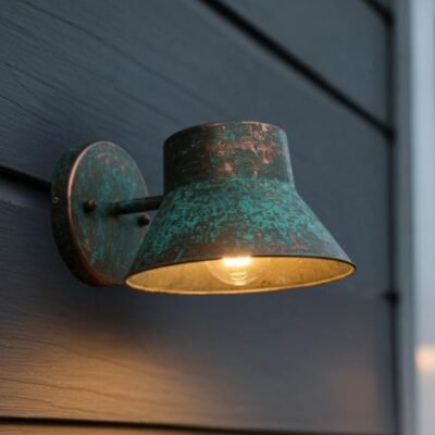 Rustic Patina Copper Light Fixture