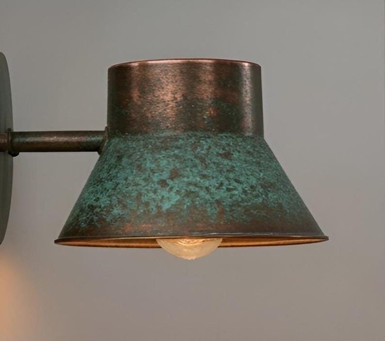 Rustic Patina Copper Light Fixture