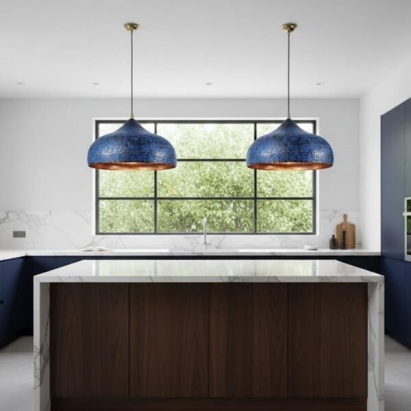 Sapphire Patina Brass Hanging Light