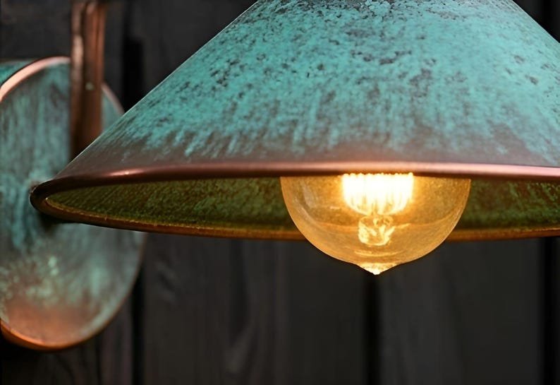 brass5 (2) Verdigris Outdoor Wall Sconce