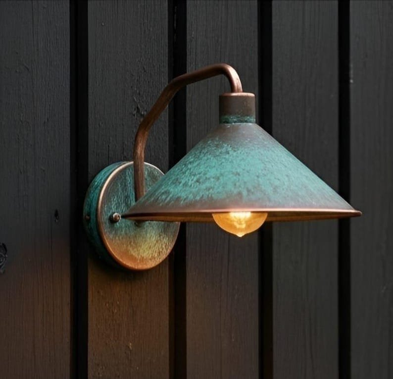 brass5 (3) Verdigris Outdoor Wall Sconce