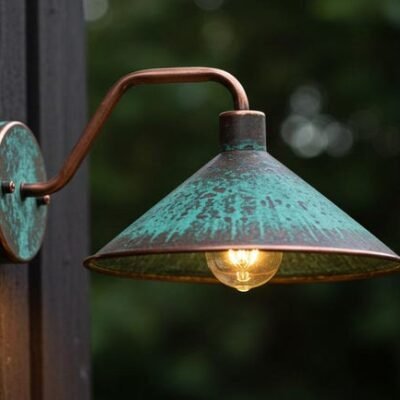 brass5 (6) Verdigris Outdoor Wall Sconce