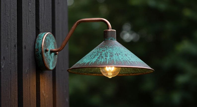 brass5 (6) Verdigris Outdoor Wall Sconce