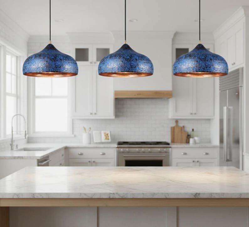 brass5 (6) Sapphire Patina Brass Hanging Light