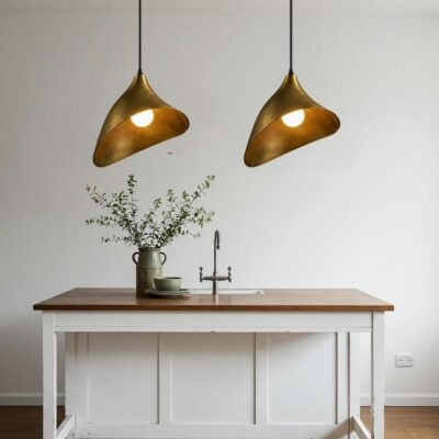 brass6 (1) Modern Brass Hanging Light Artisan Cone Ceiling Lamp
