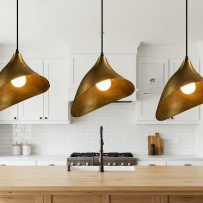 brass6 (3) Modern Brass Hanging Light Artisan Cone Ceiling Lamp