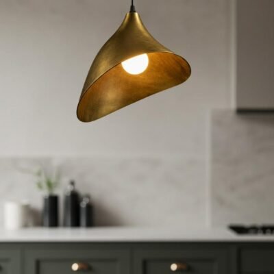 brass6 (5) Modern Brass Hanging Light Artisan Cone Ceiling Lamp