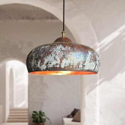 brass7 (1) Aged Patina Brass Dome Pendant