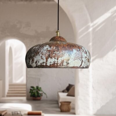 brass7 (2) Aged Patina Brass Dome Pendant