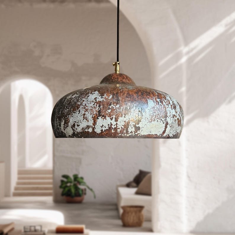 brass7 (2) Aged Patina Brass Dome Pendant