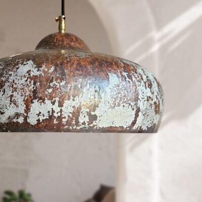 brass7 (3) Aged Patina Brass Dome Pendant