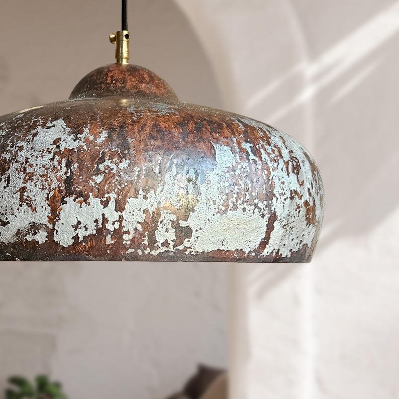 brass7 (3) Aged Patina Brass Dome Pendant