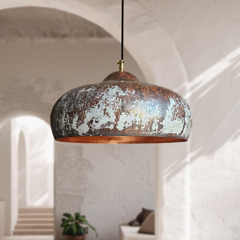 brass7 (5) Aged Patina Brass Dome Pendant