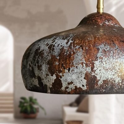 brass7 (6) Aged Patina Brass Dome Pendant