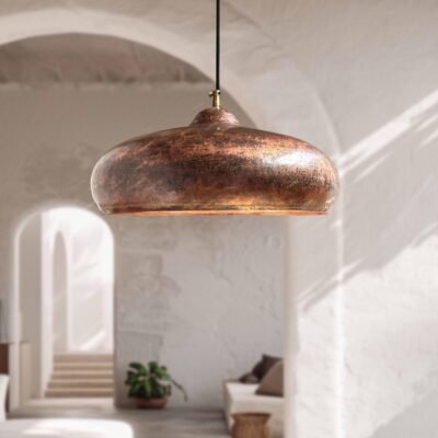 brass8 (6) Hammered Copper Patina Pendant