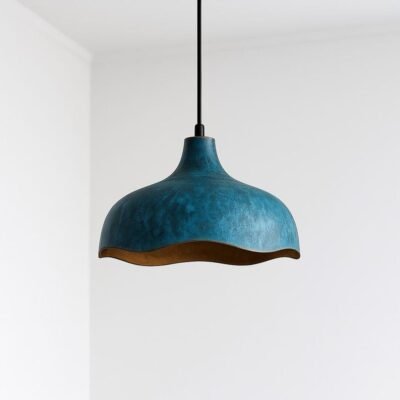 Blue Patina Brass Pendant Light