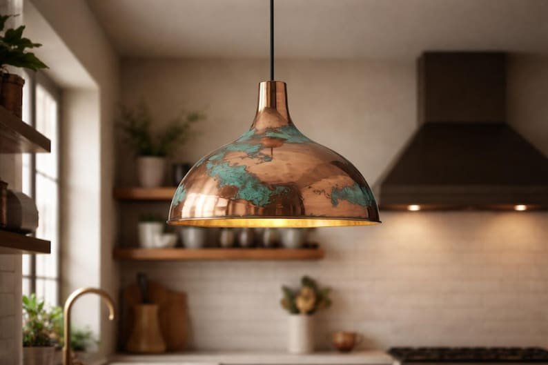 il_794xN.7525693186_n383 Verdigris Copper Dome Pendant Light