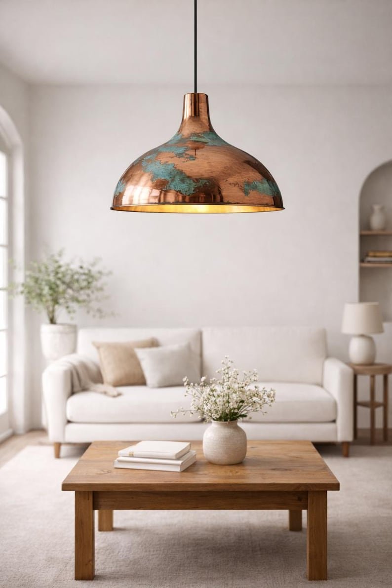 il_794xN.7525693204_2juu Verdigris Copper Dome Pendant Light