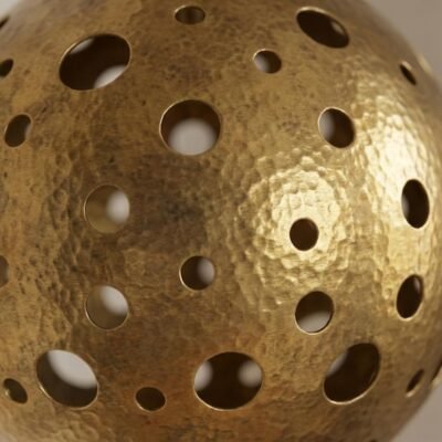 Moroccan Hand-Hammered Brass Globe Pendant Light