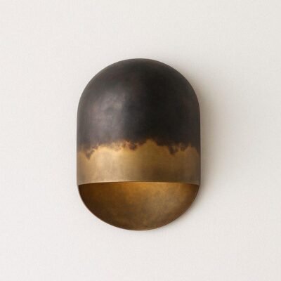Modern Two Tone Brass Wall Sconce (Black & Gold)