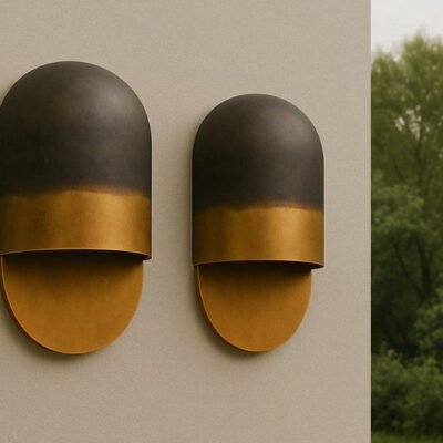 Modern Two Tone Brass Wall Sconce (Black & Gold)
