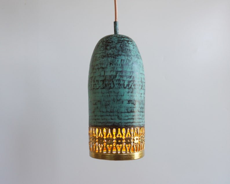 maroccin 9 (2) Moroccan Patina Brass Cylinder Pendant Light