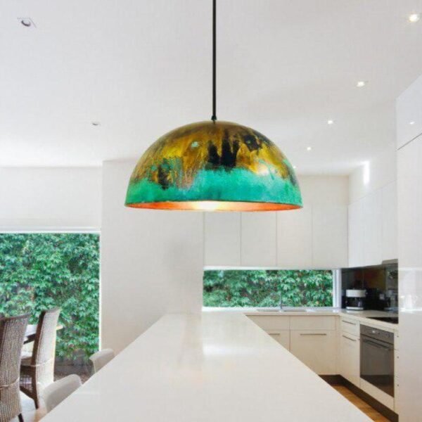 marocin 12 (5) Handmade Patina Brass Dome Pendant Light