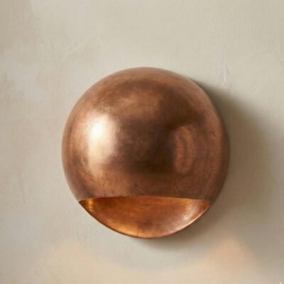 Handmade Aged Copper Half-Dome Wall Sconce