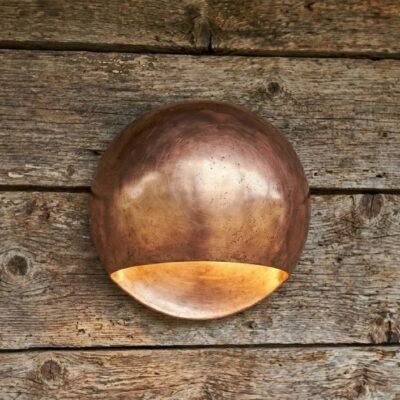 Handmade Aged Copper Half-Dome Wall Sconce