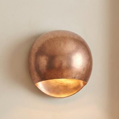 Handmade Aged Copper Half-Dome Wall Sconce