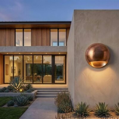 Handmade Aged Copper Half-Dome Wall Sconce