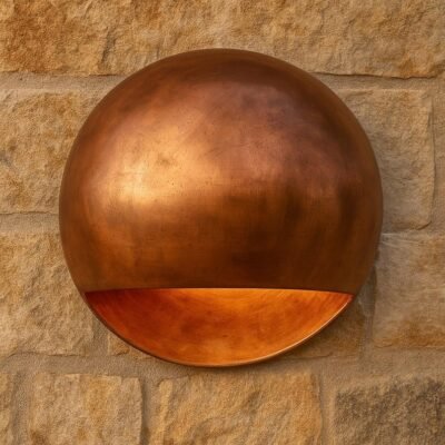 Handmade Aged Copper Half-Dome Wall Sconce