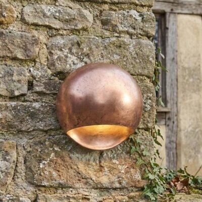 Handmade Aged Copper Half-Dome Wall Sconce