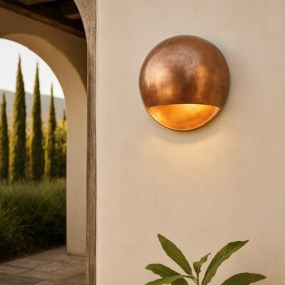 Handmade Aged Copper Half-Dome Wall Sconce