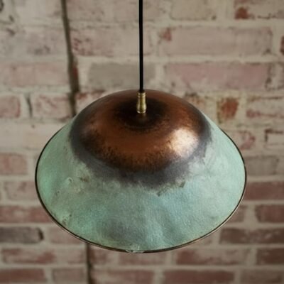 maroocin 7 (2) Rustic Patina Copper Dome Pendant Light