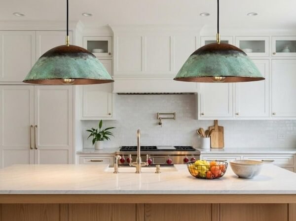 maroocin 7 (7) Rustic Patina Copper Dome Pendant Light