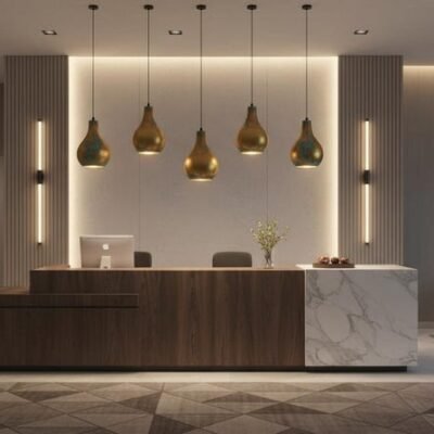 Gold & Verdigris Teardrop Pendant Light