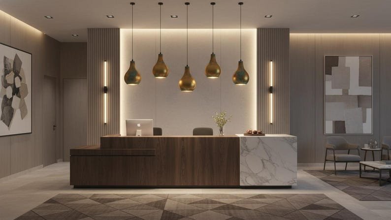 Gold & Verdigris Teardrop Pendant Light