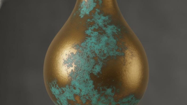 Gold & Verdigris Teardrop Pendant Light