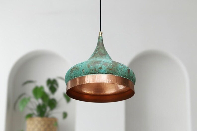 barss13 (4) Verdigris Patina Pendant Light