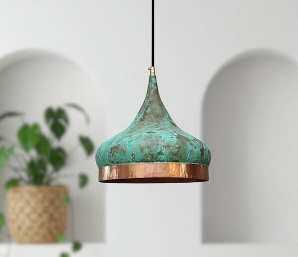 barss13 (5) Verdigris Patina Pendant Light