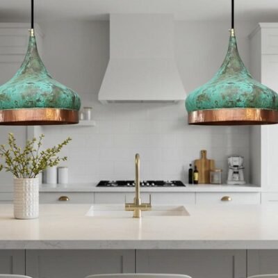 barss13 (7) Verdigris Patina Pendant Light