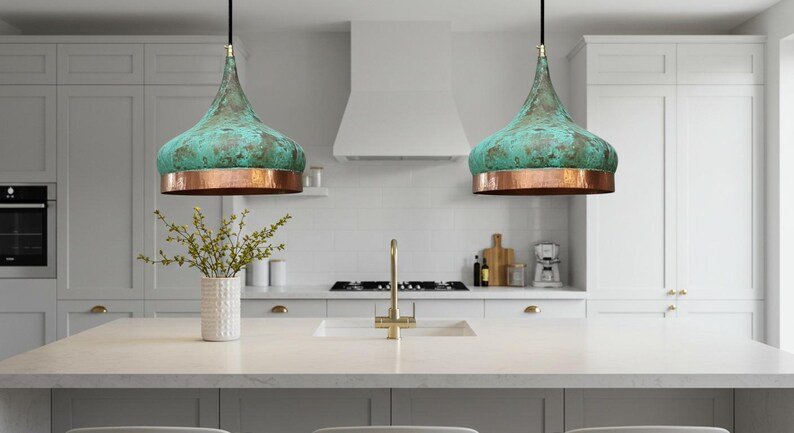 barss13 (7) Verdigris Patina Pendant Light