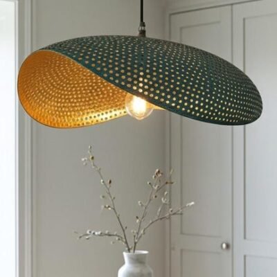 Perforated Verdigris Brass Pendant