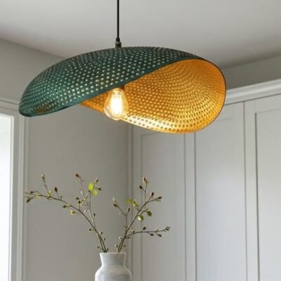Perforated Verdigris Brass Pendant