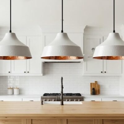 brass1 (6) White & Copper Hammered Dome Pendant Light