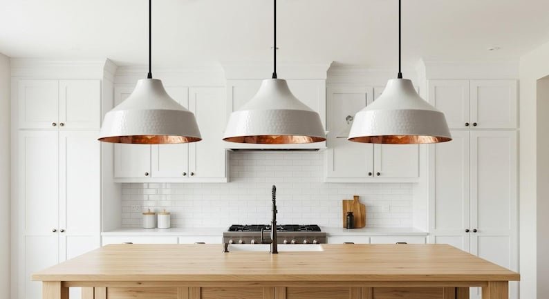 brass1 (6) White & Copper Hammered Dome Pendant Light