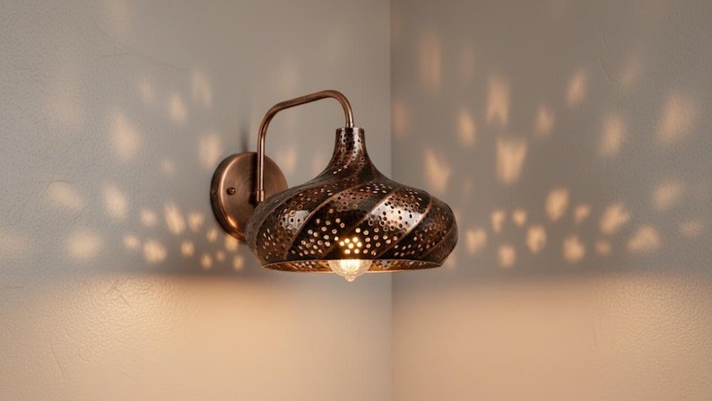 Perforated Copper Wall Sconce